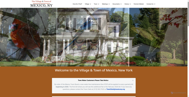 Security scan screenshot of https://villageofmexico.gov/