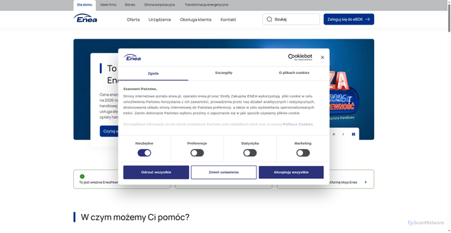 Security scan screenshot of https://enea.pl