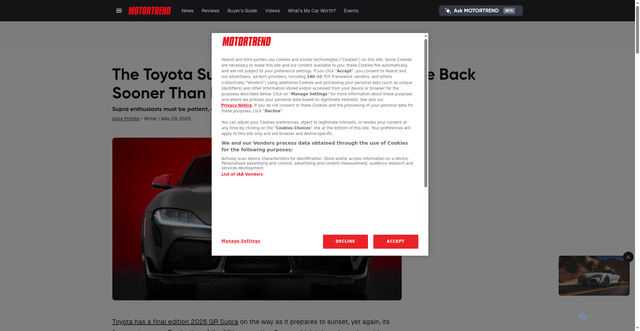 Security scan screenshot of https://www.motortrend.com/news/toyota-supra-sixth-generation-coming
