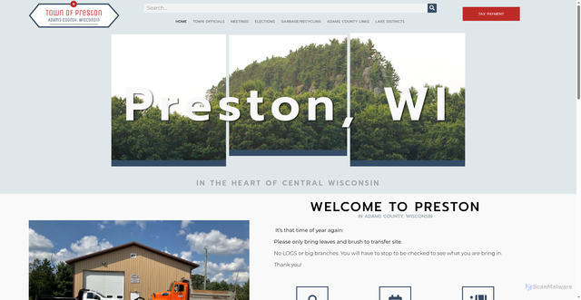 Security scan screenshot of https://prestonadamscountywi.gov/