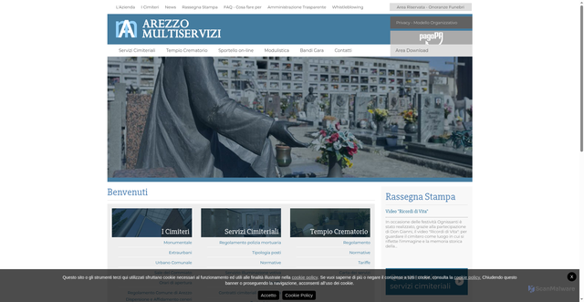 Security scan screenshot of https://www.arezzomultiservizi.it/