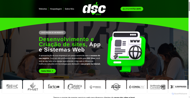 Security scan screenshot of https://dscsitesafiliados.com.br/