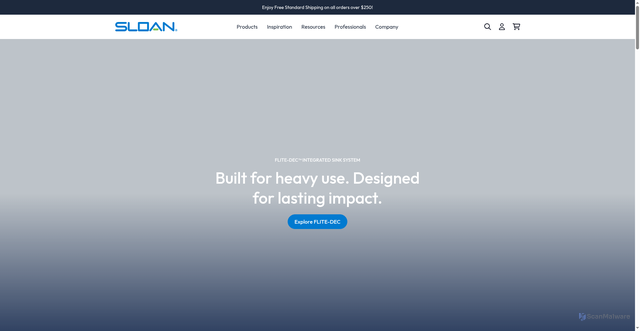 Security scan screenshot of https://www.sloan.com/
