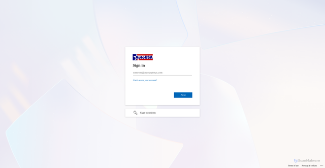 Security scan screenshot of https://credit-test.autousa.thirtysixteen.net/MicrosoftIdentity/Account/SignIn
