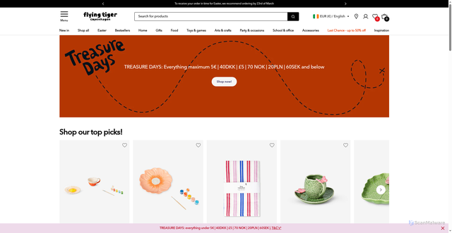 Security scan screenshot of https://flyingtiger.com