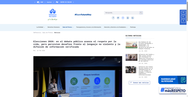 Security scan screenshot of https://www.defensoria.gov.co/-/seguimiento-compromiso-elecciones-2026