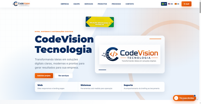 Security scan screenshot of https://codevisiontecnologia.com/