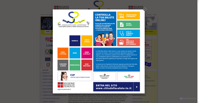 Security scan screenshot of https://www.cittadellasalute.to.it/