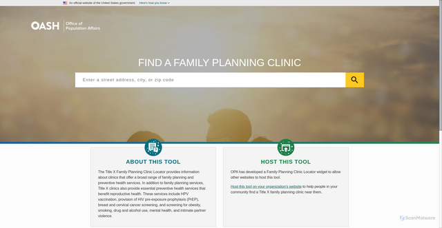 Security scan screenshot of https://reproductivehealthservices.gov