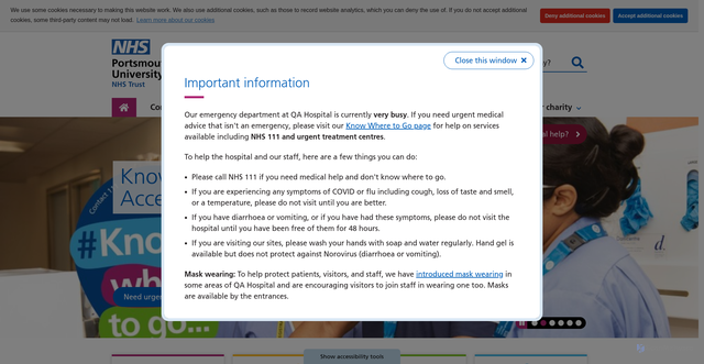 Security scan screenshot of https://www.porthosp.nhs.uk/