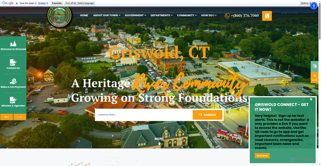 Security scan screenshot of https://griswold-ct.org/