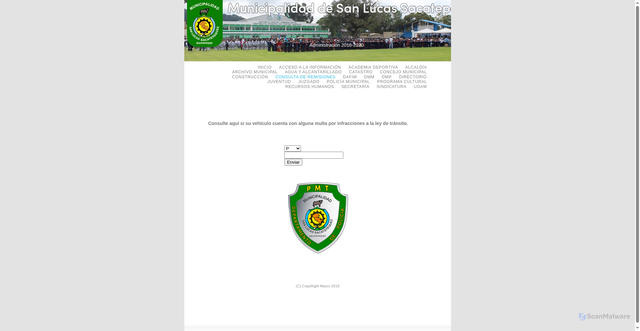 Security scan screenshot of http://www.munisanlucas.gob.gt/Municipalidad_de_San_Lucas/Consulta_de_Remisiones.html