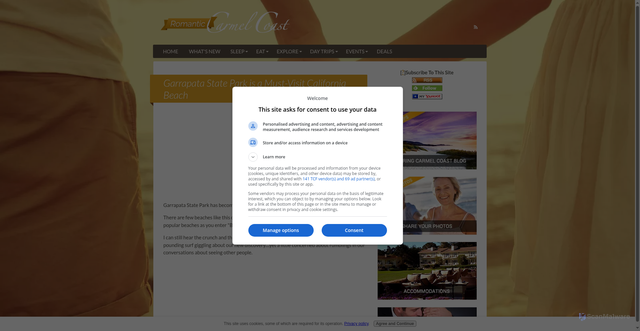 Security scan screenshot of https://www.romantic-carmel-coast.com/garrapata-state-park.html