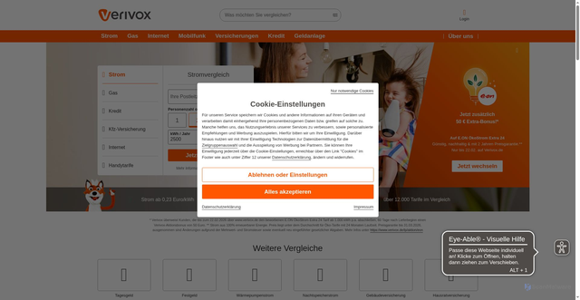 Security scan screenshot of https://secure.verivox-group.it/