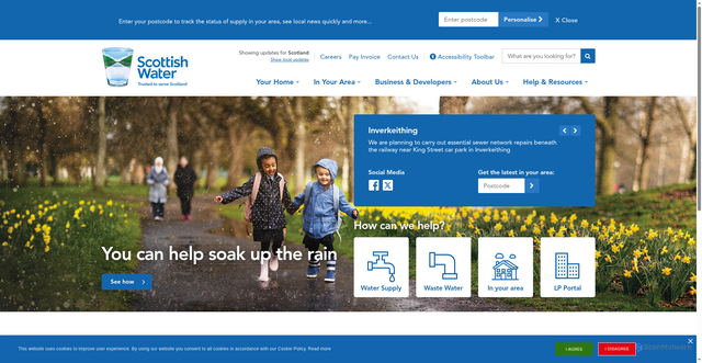 Security scan screenshot of http://www.scottishwater.co.uk