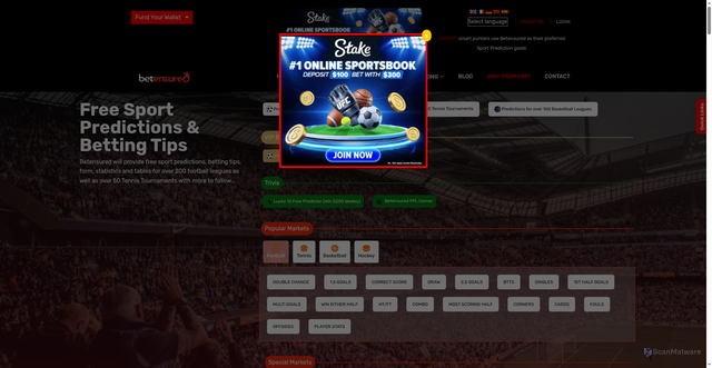 Security scan screenshot of https://www.betensured.com/