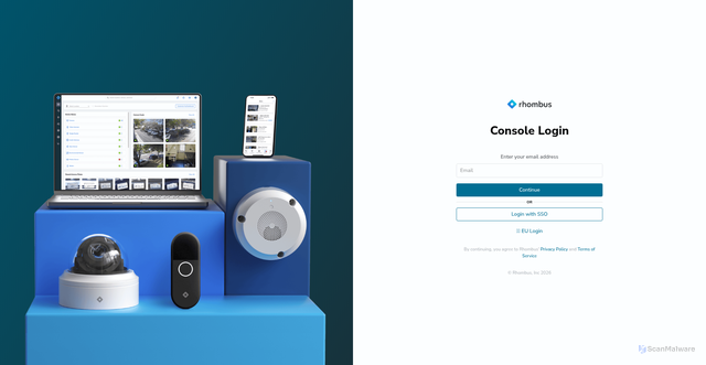Security scan screenshot of https://console.rhombussystems.com