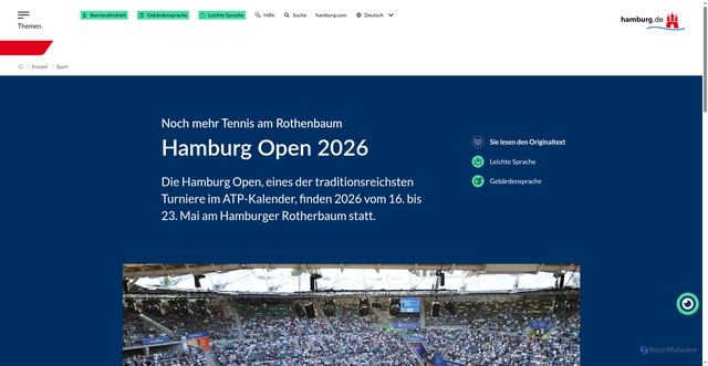Security scan screenshot of https://www.hamburg.de/freizeit/sport/das-turnier-322740