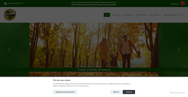 Security scan screenshot of https://cityofcentral.org/