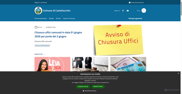 Security scan screenshot of https://www.comunecastellucchio.it