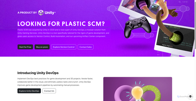 Security scan screenshot of https://www.plasticscm.com