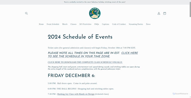 Security scan screenshot of https://thejingleball.net/pages/2024-schedule-of-events