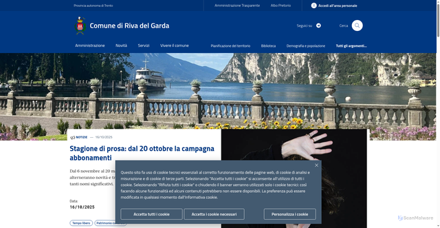 Security scan screenshot of https://www.comune.rivadelgarda.tn.it/