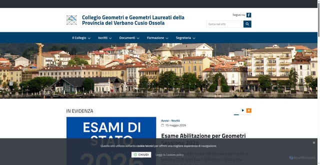 Security scan screenshot of https://www.geometri.verbania.it