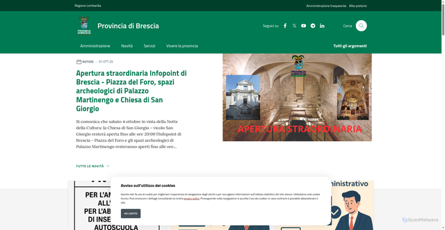 Security scan screenshot of https://www.provincia.brescia.it/