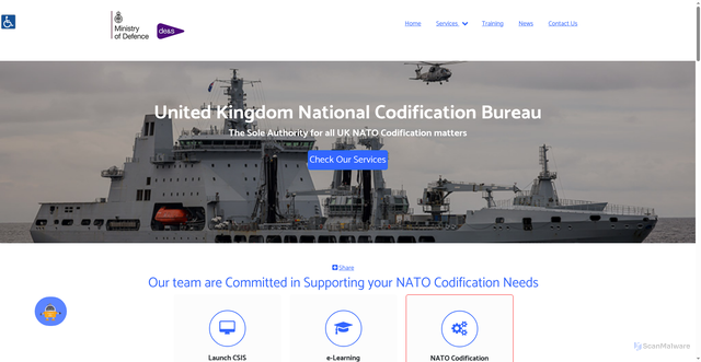 Security scan screenshot of https://www.ncb.mod.uk