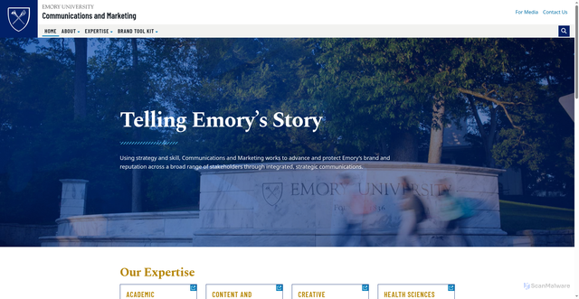 Security scan screenshot of https://communications.emory.edu