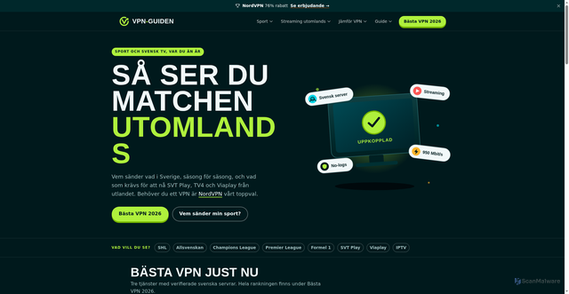 Security scan screenshot of https://vpn-guiden.se