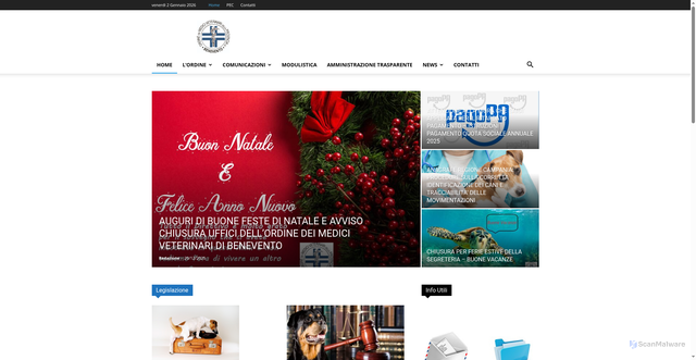 Security scan screenshot of https://www.ordineveterinaribenevento.it/
