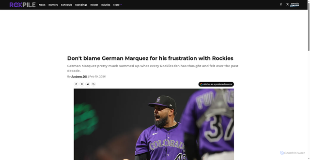 Security scan screenshot of https://roxpile.com/don-t-blame-german-marquez-for-his-frustration-with-rockies-