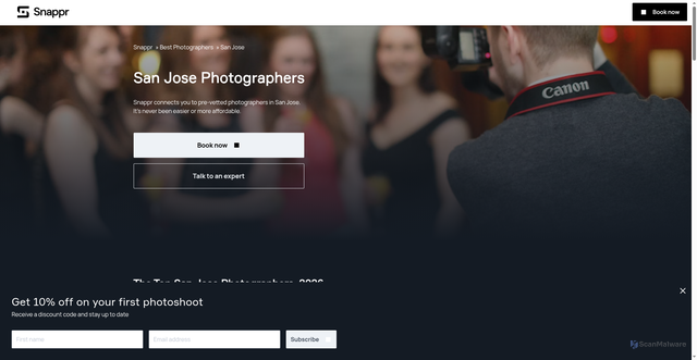 Security scan screenshot of https://www.snappr.com/best-photographers/san-jose-ca