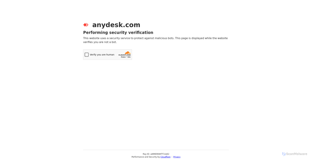 Security scan screenshot of https://relay-68e3532c.net.anydesk.com