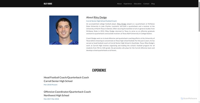 Security scan screenshot of https://rileydodge.mystrikingly.com/