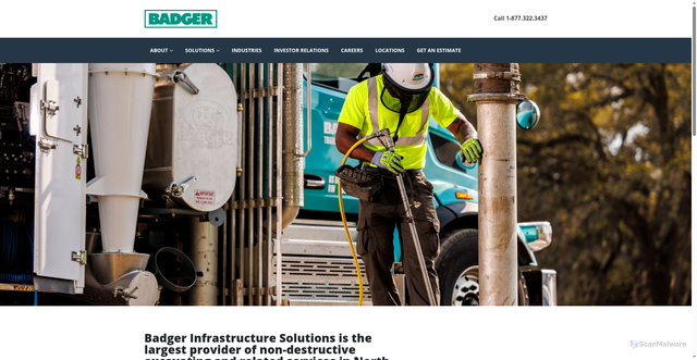 Security scan screenshot of https://badgerinc.com