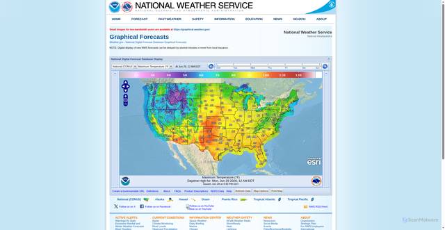 Security scan screenshot of https://digital.weather.gov/