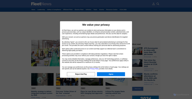 Security scan screenshot of https://fleetnews.co.uk