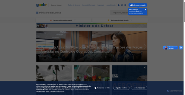 Security scan screenshot of https://www.defesa.gov.br/