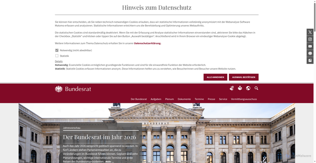 Security scan screenshot of https://www.bundesrat.de/DE/homepage/homepage-node.html
