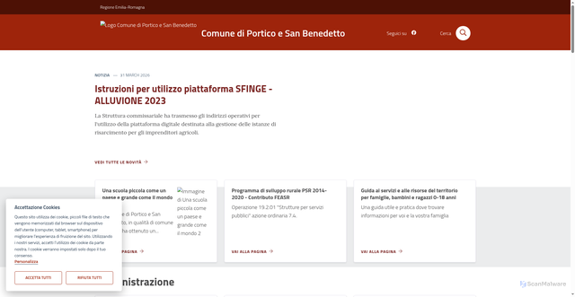 Security scan screenshot of https://www.comune.portico-e-san-benedetto.fc.it