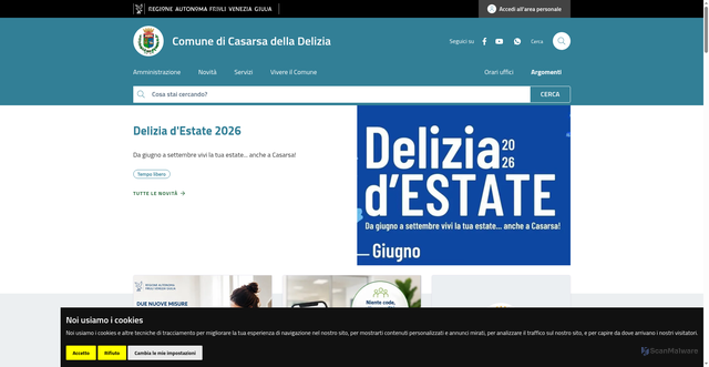 Security scan screenshot of https://www.comune.casarsadelladelizia.pn.it