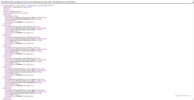 Security scan screenshot of https://fonts.sidearmsports.com