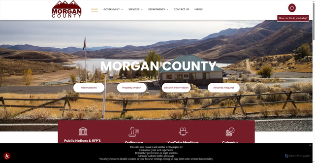 Security scan screenshot of https://www.morgancountyutah.gov/