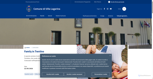 Security scan screenshot of https://www.comune.villalagarina.tn.it