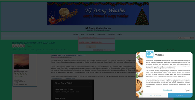 Security scan screenshot of https://www.njstrongweatherforum.com/t1213-boxing-day-2025-winter-storm-12-26-12-27