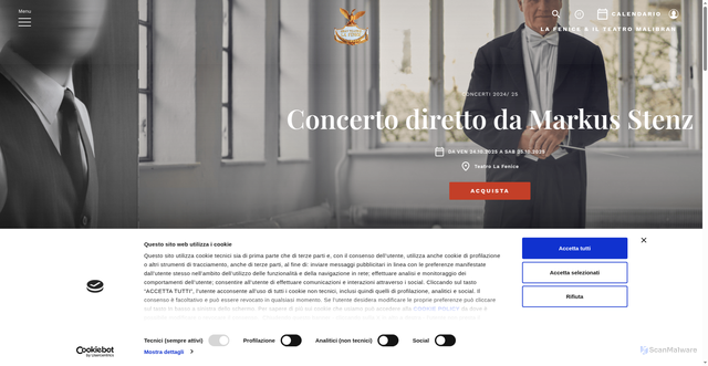 Security scan screenshot of https://www.teatrolafenice.it/