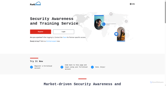 Security scan screenshot of https://ftnt.info
